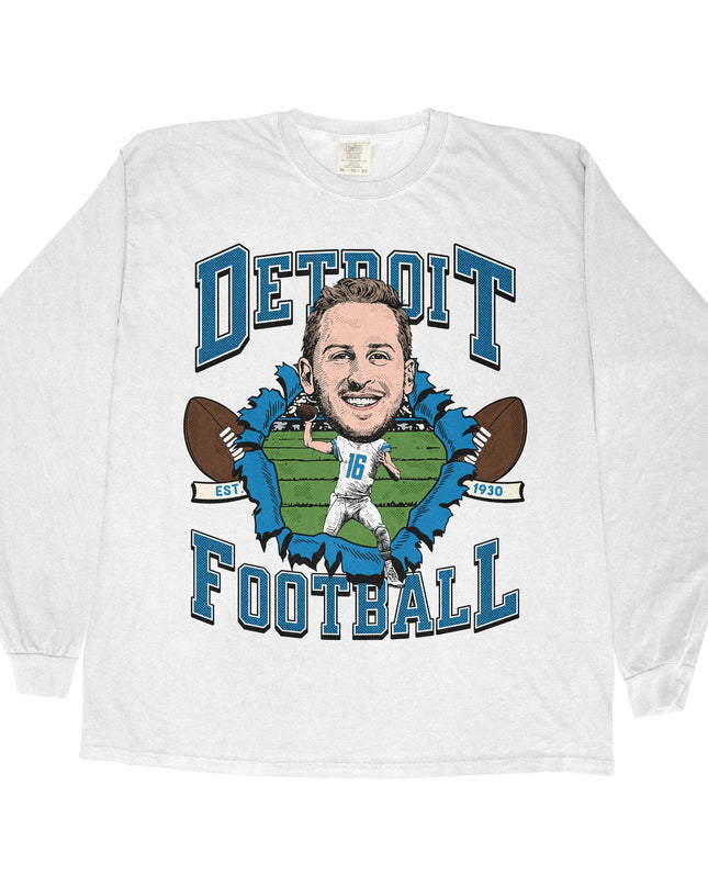 Detroit Football JG Long Sleeve Tee