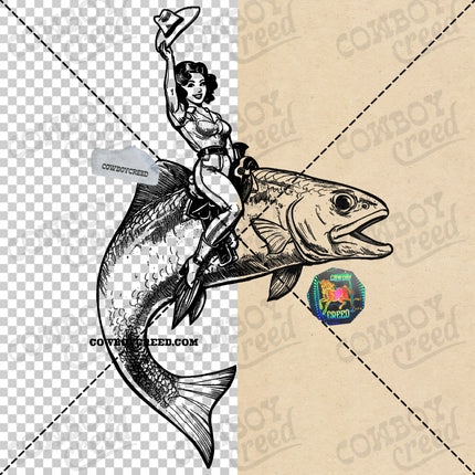 Cowgirl Riding Fish