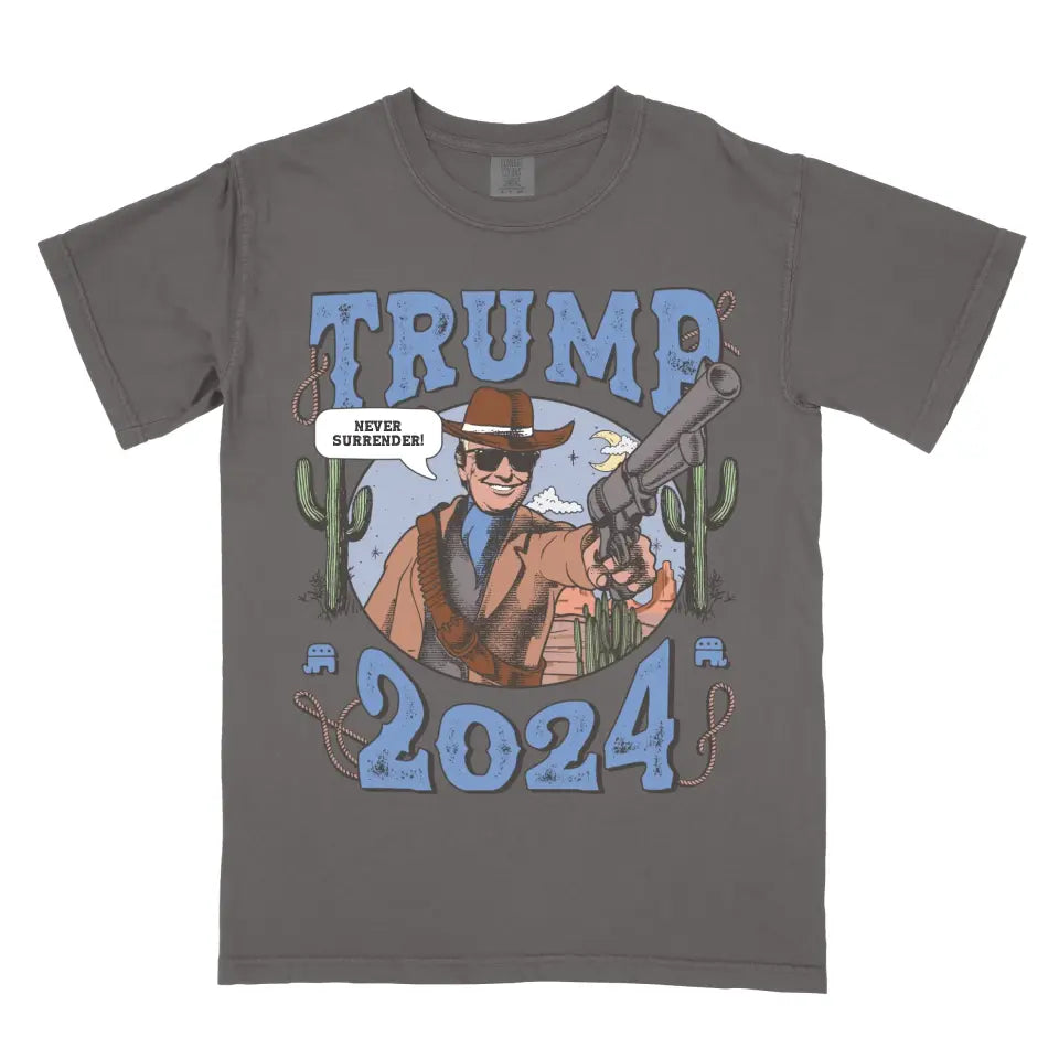 Personalized Donald Trump MAGA Gunslinger Funny Western Rodeo Vintage Cowboy Shirt