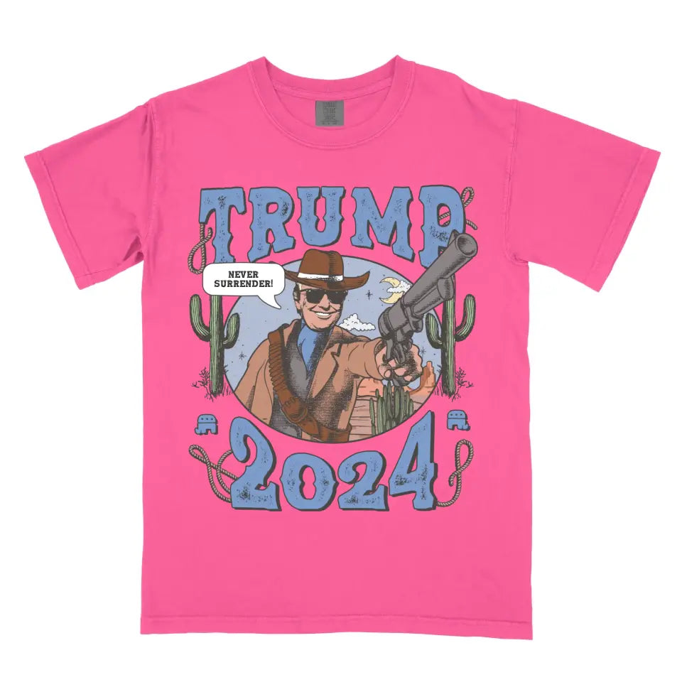 Personalized Donald Trump MAGA Gunslinger Funny Western Rodeo Vintage Cowboy Shirt