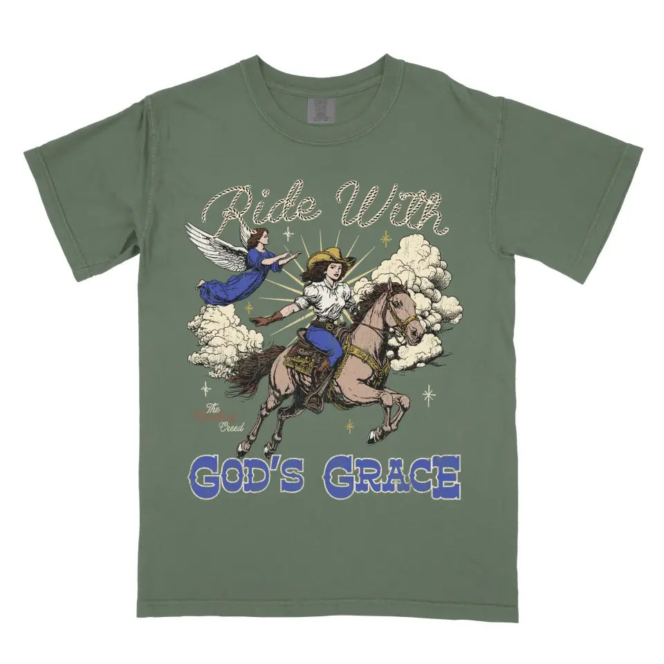 Ride With God's Grace (Cowgirl Dark Shirt)