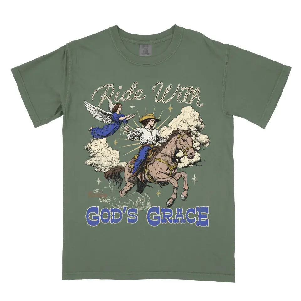 Ride With God's Grace (Cowboy Dark Shirt)