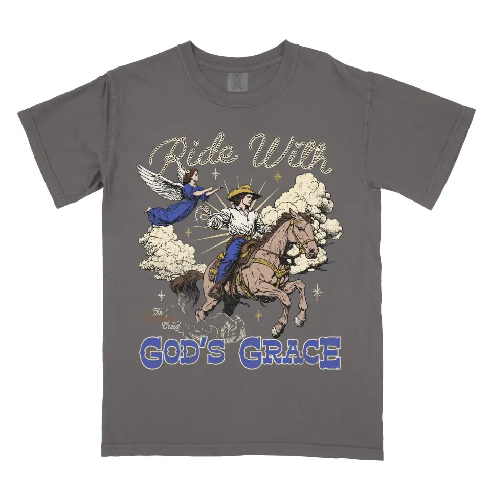 Ride With God's Grace (Cowboy Dark Shirt)