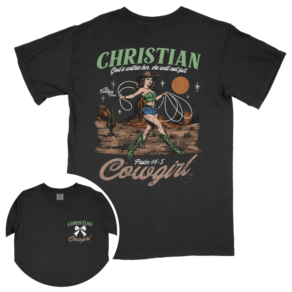 Christian Cowgirl (Dark Shirt) (Front & Back)