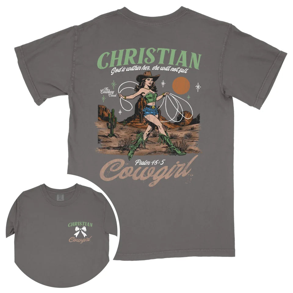 Christian Cowgirl (Dark Shirt) (Front & Back)