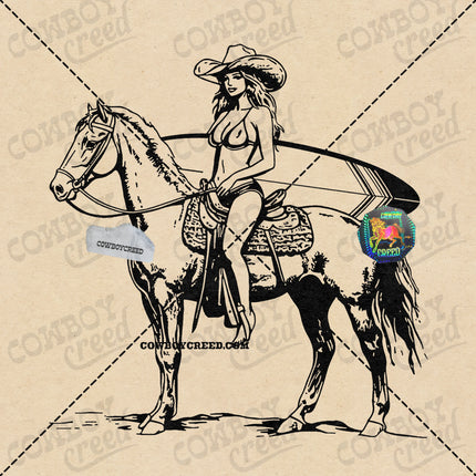 Cowgirl Surfer Horse
