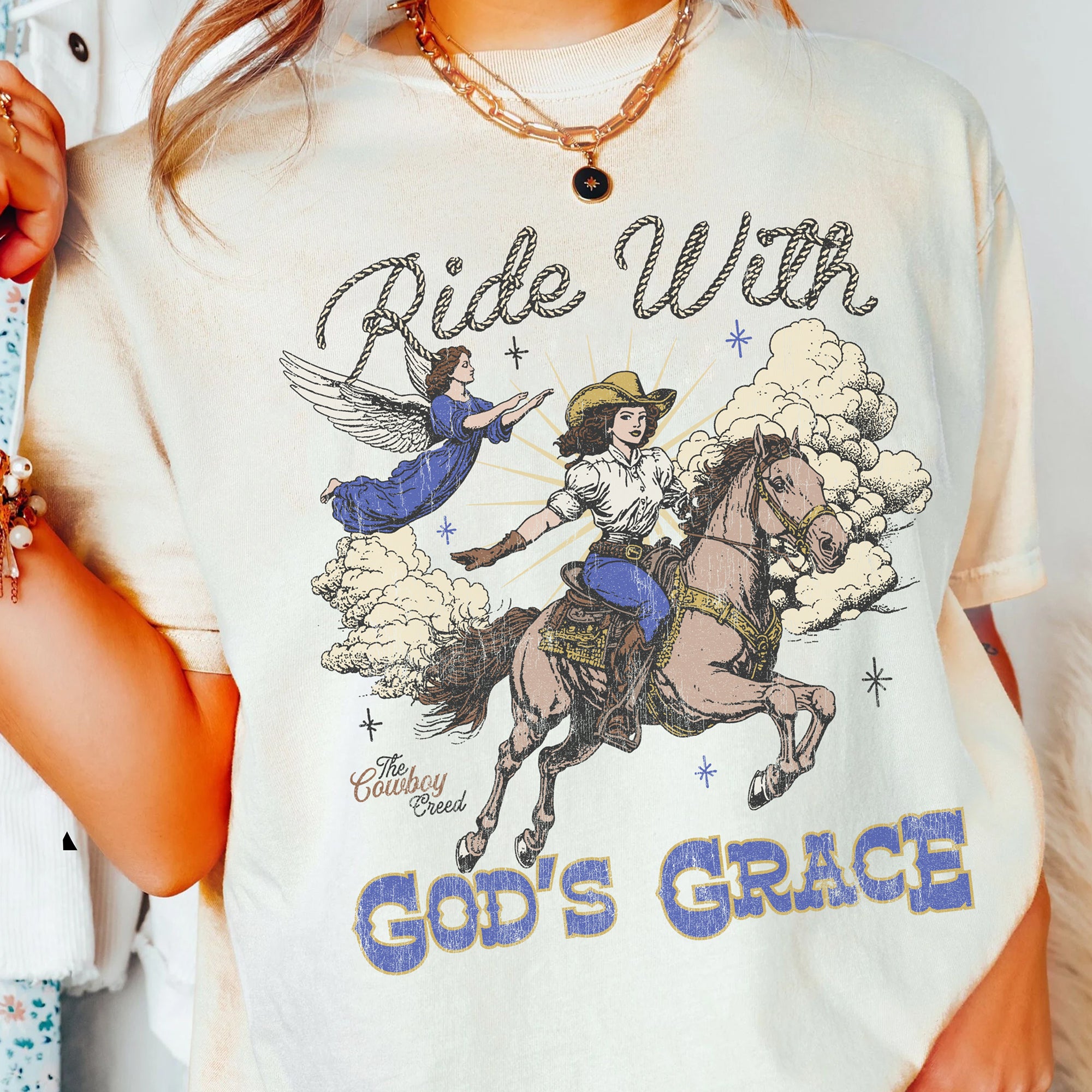 Ride With God's Grace (Cowgirl Light Shirt)