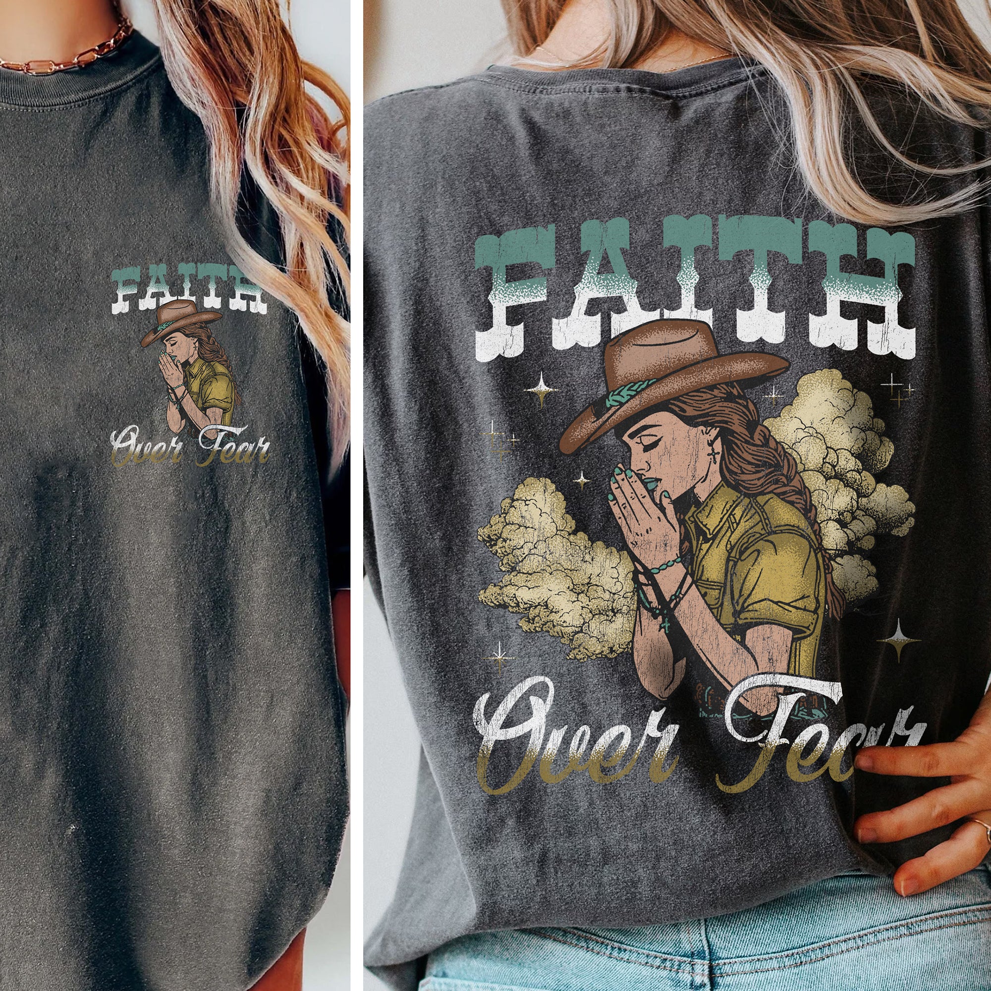 Faith Over Fear (Dark Shirt) (Front & Back)