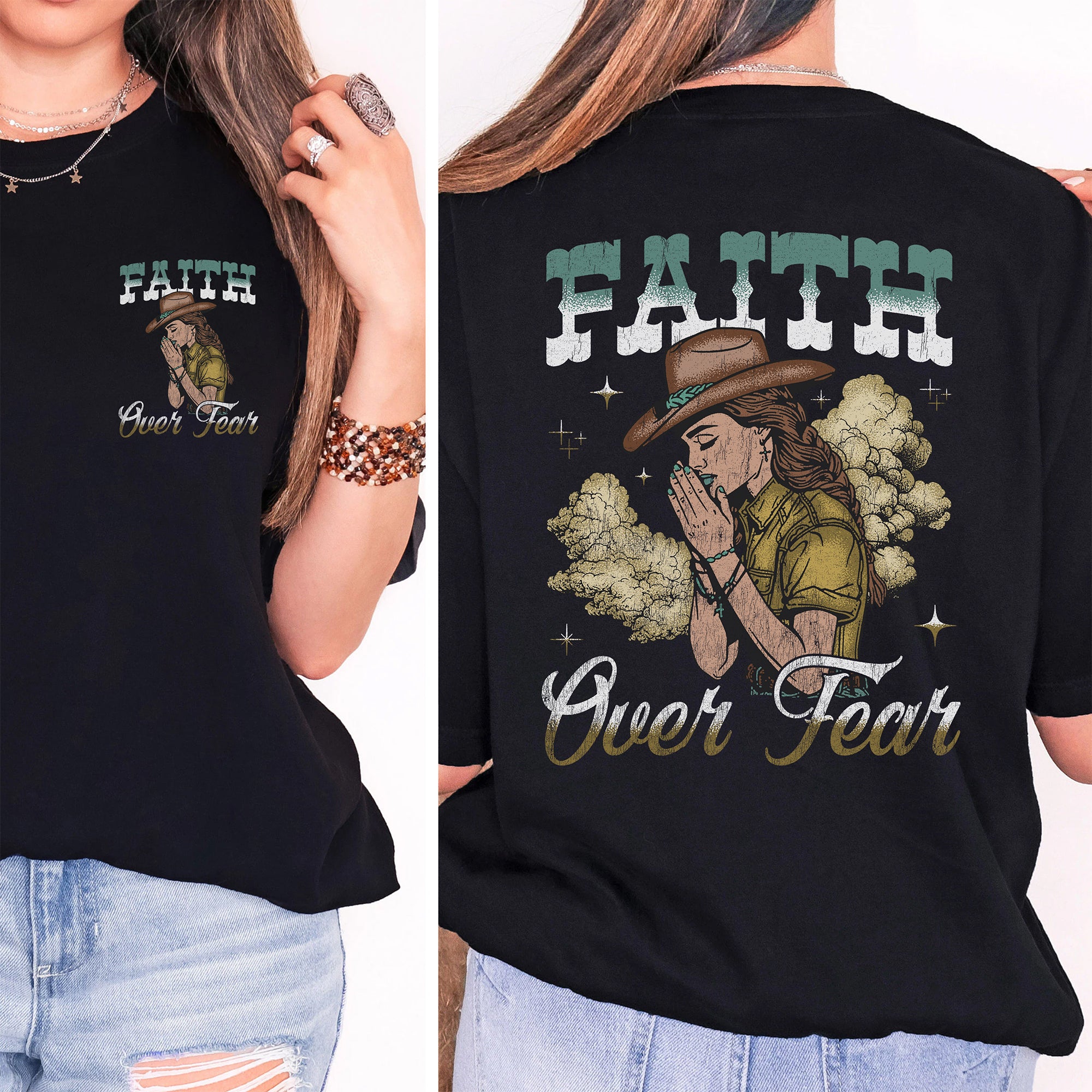 Faith Over Fear (Dark Shirt) (Front & Back)