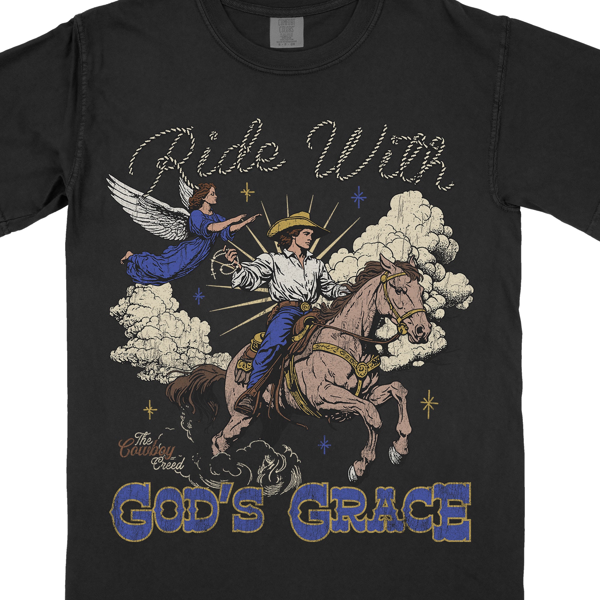 Ride With God's Grace (Cowboy Dark Shirt)