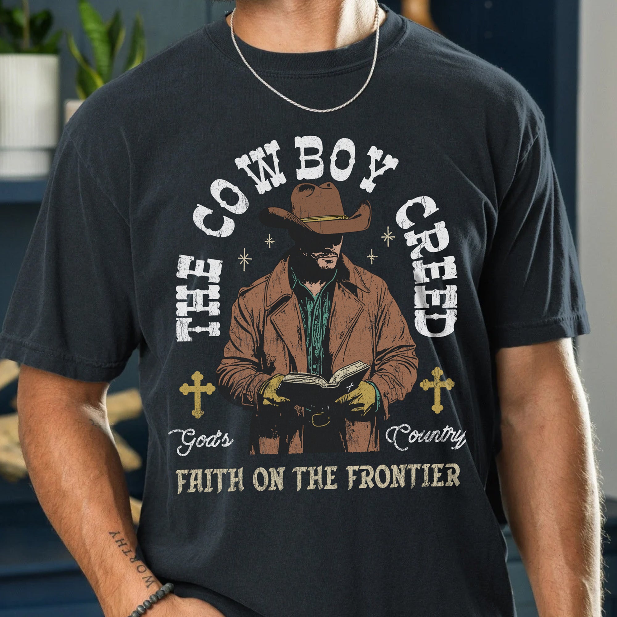 The Cowboy Creed Signature Tee (Dark Shirt)