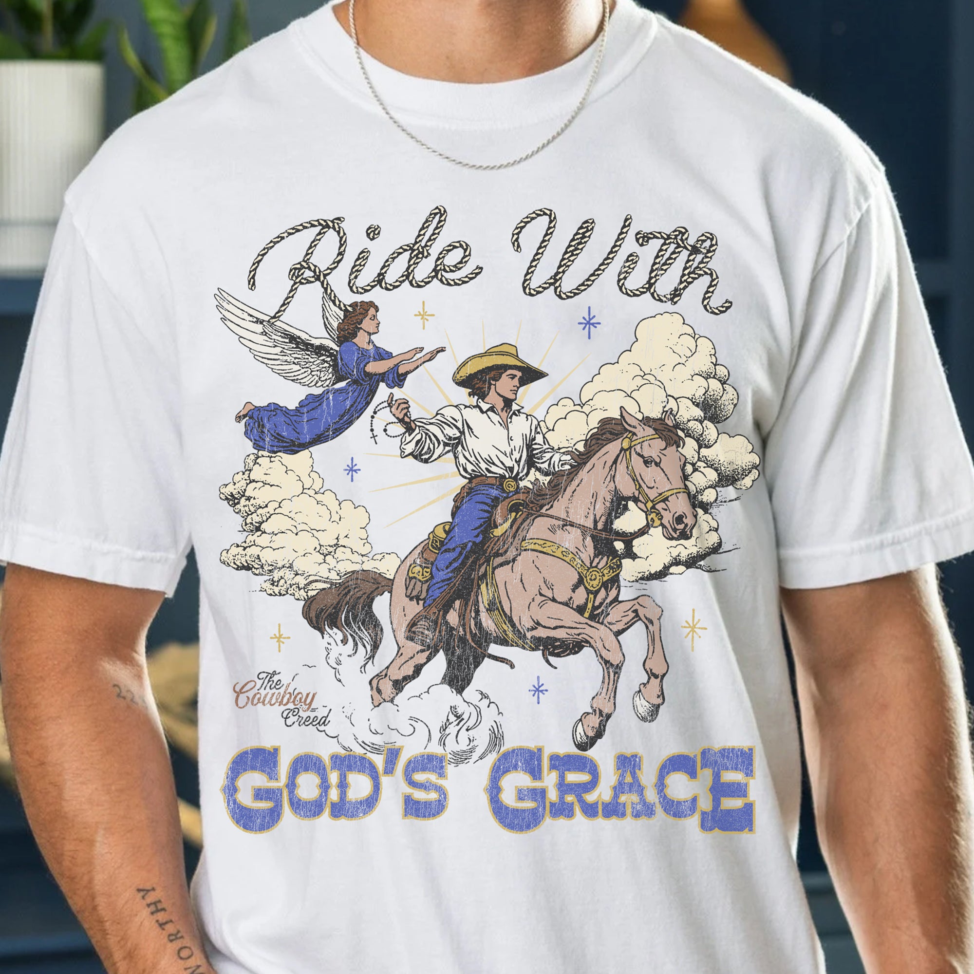 Ride With God's Grace (Cowboy Light Shirt)