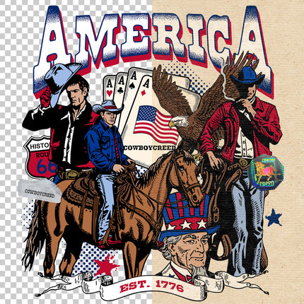 America Cowboy Collage
